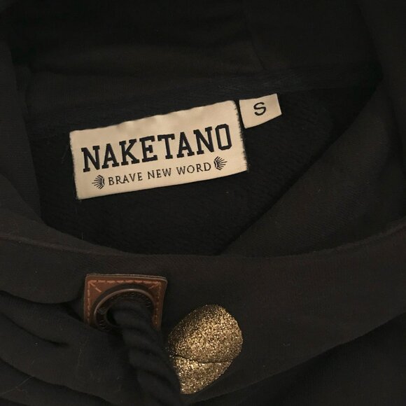 NAKETANO Black Hoodie Golden Dots Size S - Picture 4 of 8